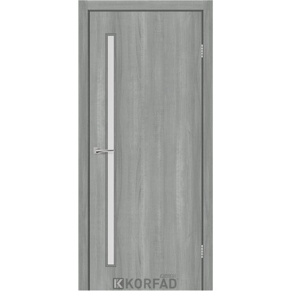 Межкомнатные двери KORFAD EXPRESS GLASS-03 Ясень Стальной Стекло Сатин