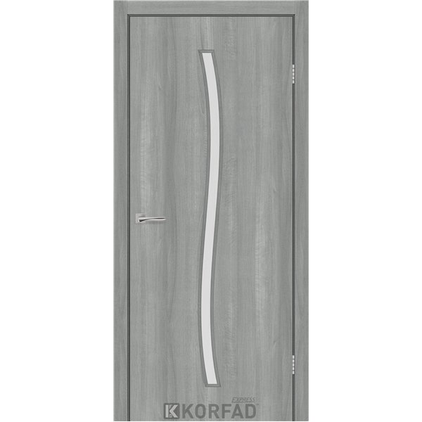 Межкомнатные двери KORFAD EXPRESS GLASS-04 Ясень Стальной Стекло Сатин