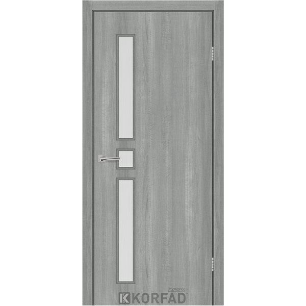 Межкомнатные двери KORFAD EXPRESS GLASS-05 Ясень Стальной Стекло Сатин