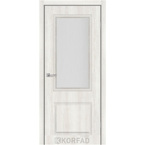 Межкомнатная дверь KORFAD EXPRESS KOLIN Ясень Шелковый Стекло Сатин