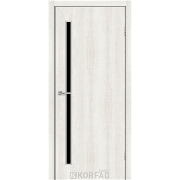 Межкомнатные двери KORFAD EXPRESS GLASS-03 Ясень Шелковый Черное стекло