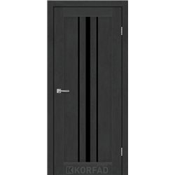 Межкомнатные двери KORFAD EXPRESS ALLEGRO Бетон Графит Черное стекло