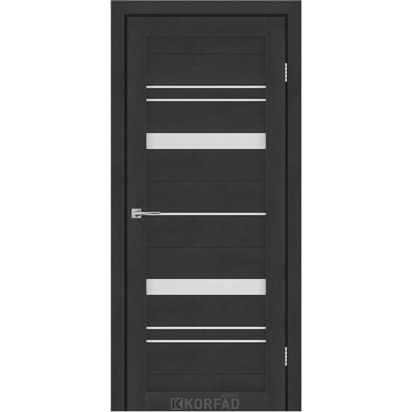Межкомнатные двери KORFAD EXPRESS BELMINA Бетон Графит Стекло Сатин