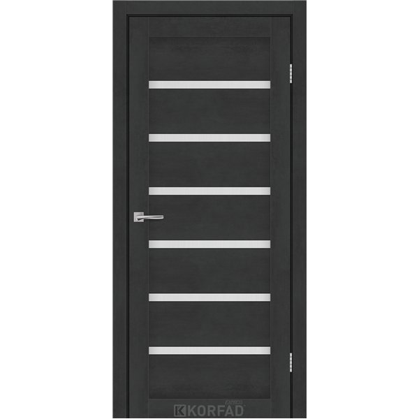 Межкомнатные двери KORFAD EXPRESS DELMONT Бетон Графит Стекло Сатин
