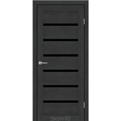 Межкомнатные двери KORFAD EXPRESS DELMONT Бетон Графит Черное стекло