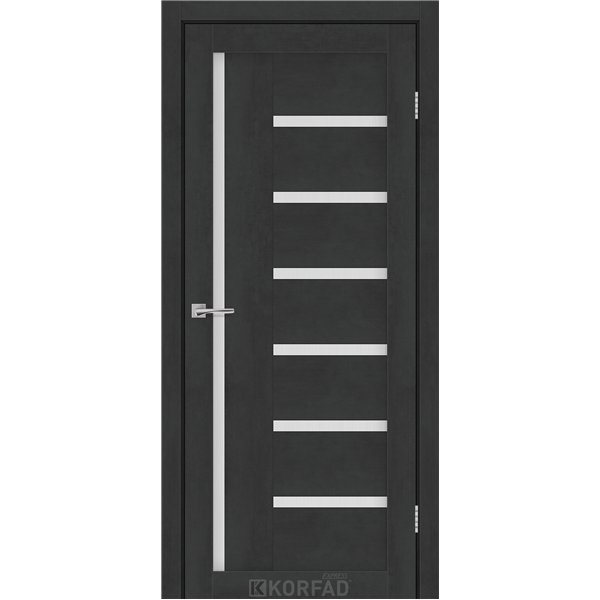 Межкомнатные двери KORFAD EXPRESS HELENA Бетон Графит Стекло Сатин