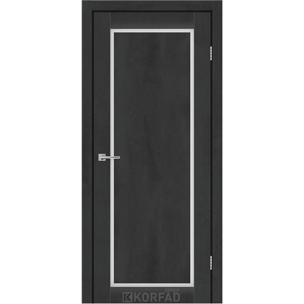 Межкомнатные двери KORFAD EXPRESS LEGACY Бетон Графит Стекло Сатин