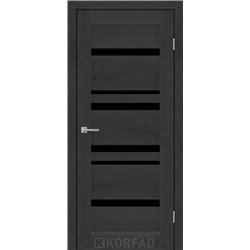Межкомнатные двери KORFAD EXPRESS MARTINA Бетон Графит Черное стекло