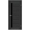 Межкомнатные двери KORFAD EXPRESS OCTAVIA Бетон Графит Черное стекло