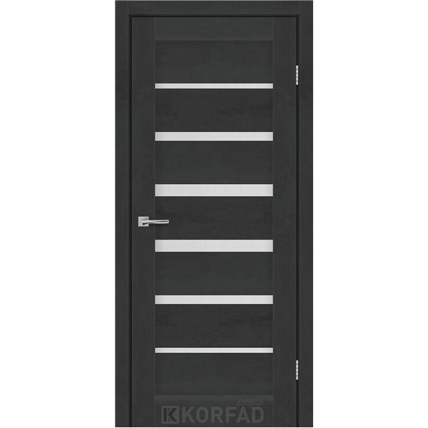 Межкомнатные двери KORFAD EXPRESS PESTO Бетон Графит Стекло Сатин