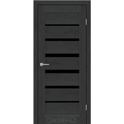 Межкомнатные двери KORFAD EXPRESS PESTO Бетон Графит Черное стекло