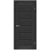 Межкомнатные двери KORFAD EXPRESS RIVIERA Бетон Графит Черное стекло