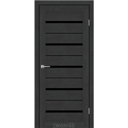 Межкомнатные двери KORFAD EXPRESS ROXTON Бетон Графит Черное стекло