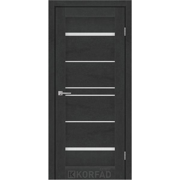 Межкомнатные двери KORFAD EXPRESS VISTA Бетон Графит Стекло Сатин