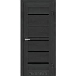 Межкомнатные двери KORFAD EXPRESS VISTA Бетон Графит Черное стекло