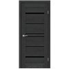 Межкомнатные двери KORFAD EXPRESS VISTA Бетон Графит Черное стекло