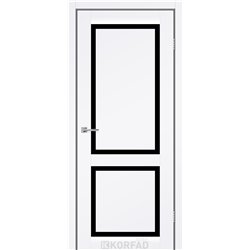 Межкомнатная дверь KORFAD EXPRESS NOBILIS Белый Мат Черное стекло