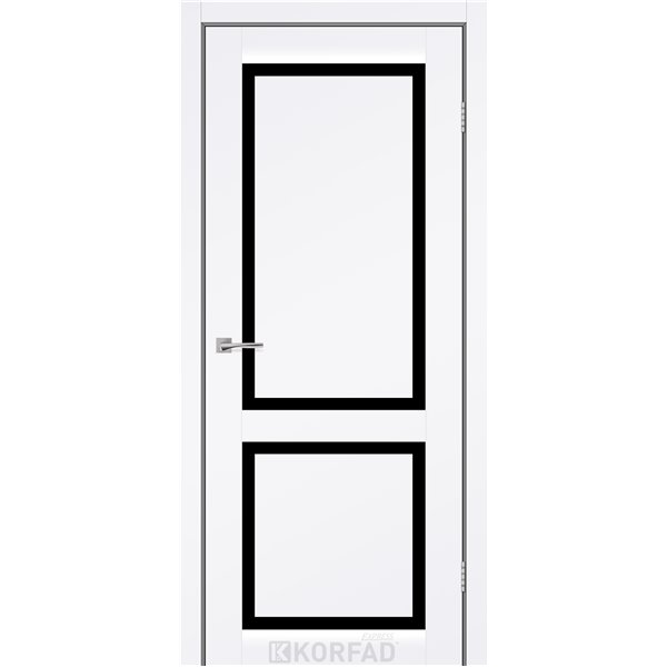 Межкомнатная дверь KORFAD EXPRESS NOBILIS Белый Мат Черное стекло