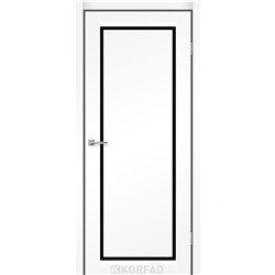 Межкомнатные двери KORFAD EXPRESS LEGACY Белый Мат Черное стекло