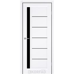 Межкомнатные двери KORFAD EXPRESS OCTAVIA Белый Мат Черное стекло