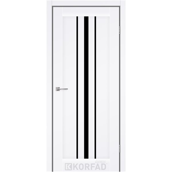 Межкомнатные двери KORFAD EXPRESS ALLEGRO Белый Мат Черное стекло