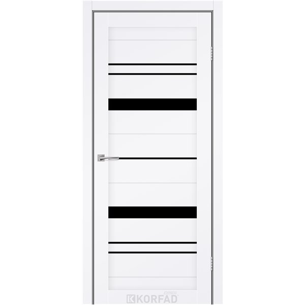 Межкомнатные двери KORFAD EXPRESS BELMINA Белый Мат Черное стекло