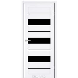 Межкомнатные двери KORFAD EXPRESS CORRIS Белый Мат Черное стекло