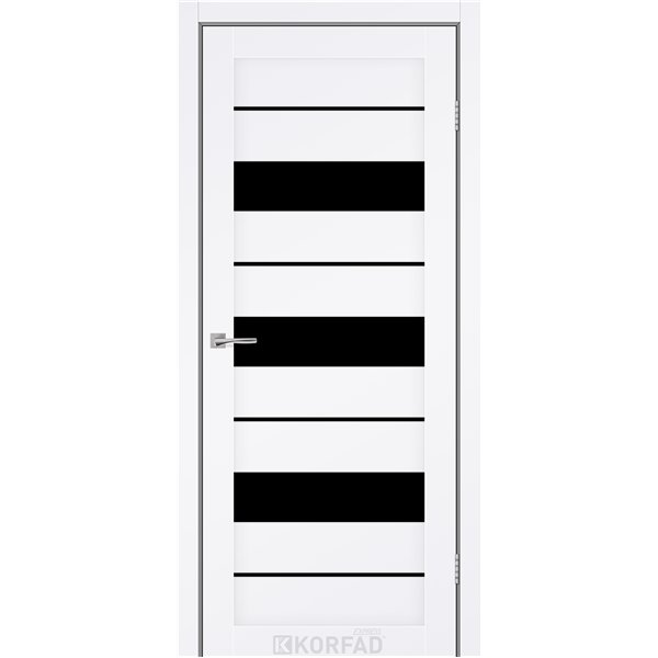 Межкомнатные двери KORFAD EXPRESS CORRIS Белый Мат Черное стекло