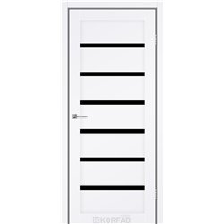 Межкомнатные двери KORFAD EXPRESS DELMONT Белый Мат Черное стекло