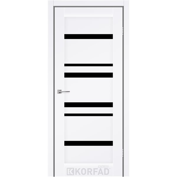 Межкомнатные двери KORFAD EXPRESS MARTINA Белый Мат Черное стекло
