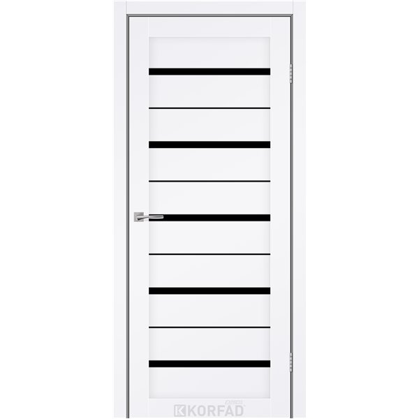 Межкомнатные двери KORFAD EXPRESS ROXTON Белый Мат Черное стекло