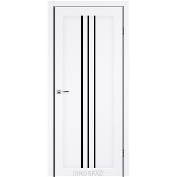 Межкомнатные двери KORFAD EXPRESS STILTON Белый Мат Черное стекло