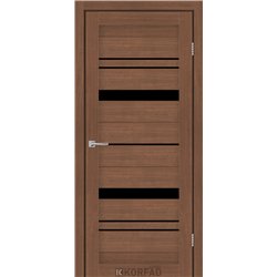 Межкомнатные двери KORFAD EXPRESS BELMINA Ольха Горная Черное стекло 