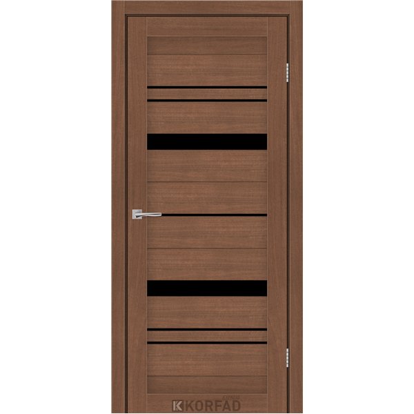 Межкомнатные двери KORFAD EXPRESS BELMINA Ольха Горная Черное стекло 