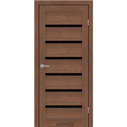 Межкомнатные двери KORFAD EXPRESS DELMONT Ольха Горная Черное стекло