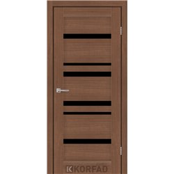 Межкомнатные двери KORFAD EXPRESS MARTINA Ольха Горная Черное стекло