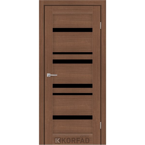 Межкомнатные двери KORFAD EXPRESS MARTINA Ольха Горная Черное стекло