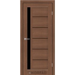 Межкомнатные двери KORFAD EXPRESS OCTAVIA Ольха Горная Черное стекло
