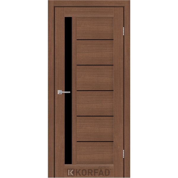 Межкомнатные двери KORFAD EXPRESS OCTAVIA Ольха Горная Черное стекло