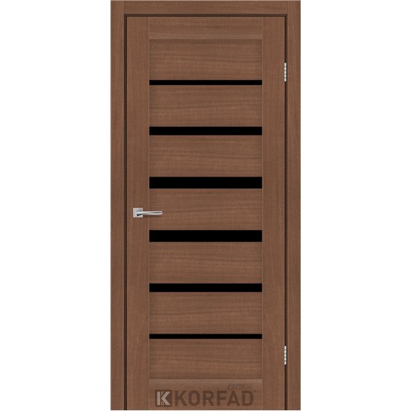 Межкомнатные двери KORFAD EXPRESS PESTO Ольха Горная Черное стекло