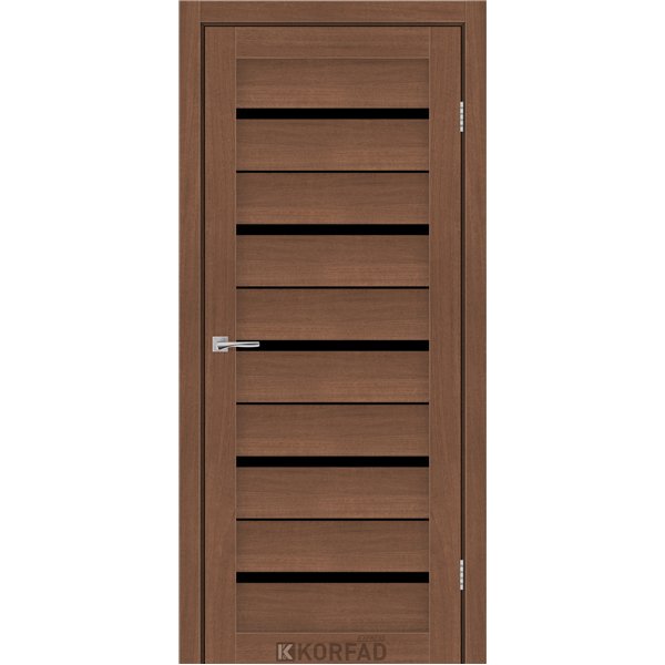 Межкомнатные двери KORFAD EXPRESS ROXTON Ольха Горная Черное стекло