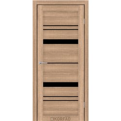 Межкомнатные двери KORFAD EXPRESS BELMINA Кастелло Карамель Черное стекло