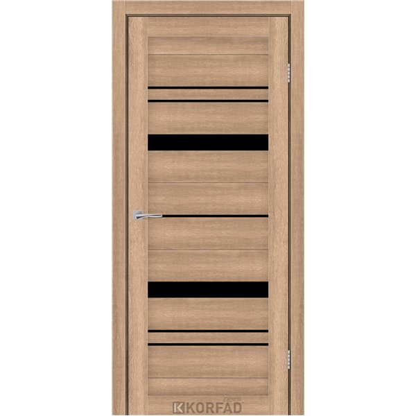 Межкомнатные двери KORFAD EXPRESS BELMINA Кастелло Карамель Черное стекло