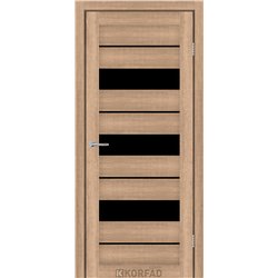 Межкомнатные двери KORFAD EXPRESS CORRIS Кастелло Карамель Черное стекло