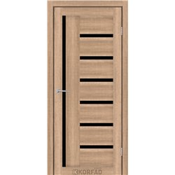 Межкомнатные двери KORFAD EXPRESS HELENA Кастелло Карамель Черное стекло