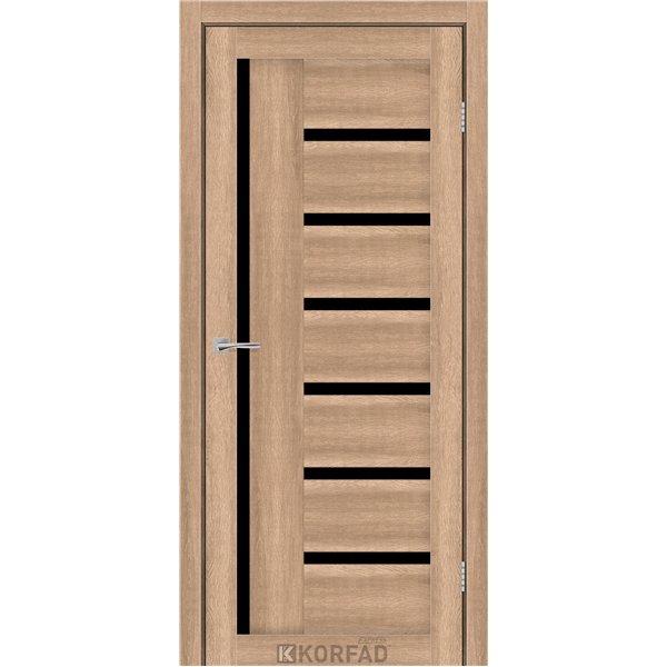 Межкомнатные двери KORFAD EXPRESS HELENA Кастелло Карамель Черное стекло