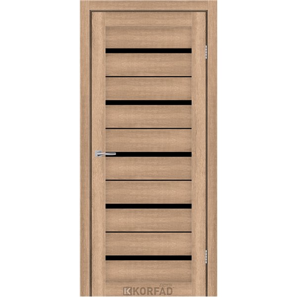 Межкомнатные двери KORFAD EXPRESS ROXTON Кастелло Карамель Черное стекло