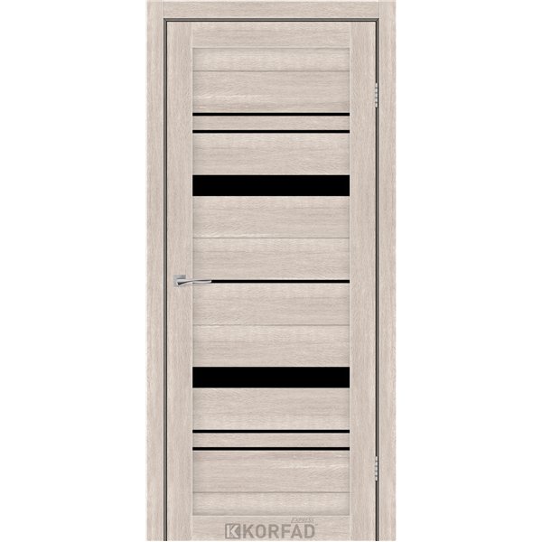 Межкомнатные двери KORFAD EXPRESS BELMINA Кастелло Пастельный Черное стекло