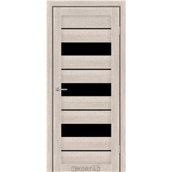 Межкомнатные двери KORFAD EXPRESS CORRIS Кастелло Пастельный Чорне скло