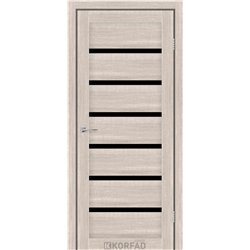 Межкомнатные двери KORFAD EXPRESS DELMONT Кастелло Пастельный Черное стекло